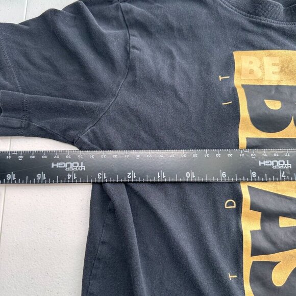 Nike Youth Black Tee "Be A Beast" Gold Graphic Short Sleeve Cotton Shirt M - Picture 5 of 7